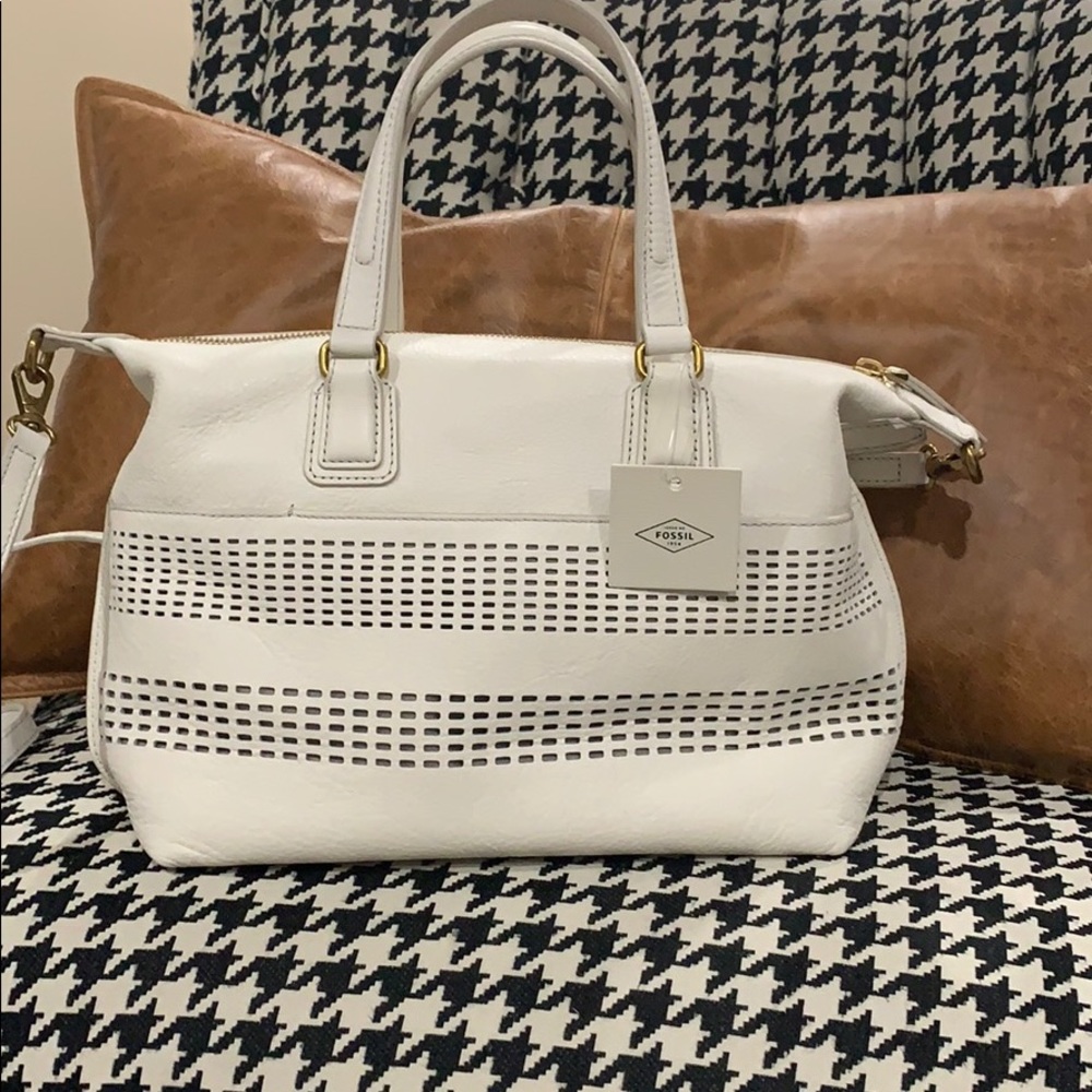 Fossil Julia Satchel coconut color